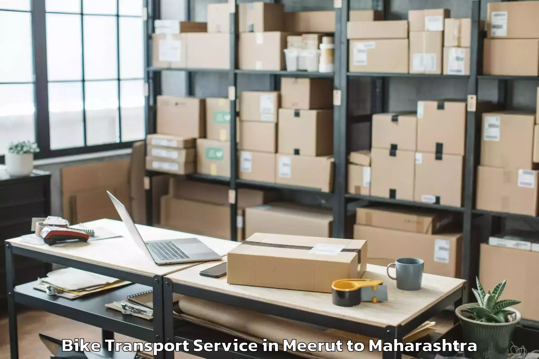 Top Meerut to Tuljapur Bike Transport Available